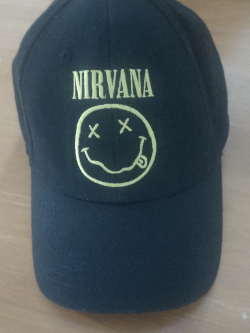 NIRVANA Black Adult Cap with Yellow Smiley Logo